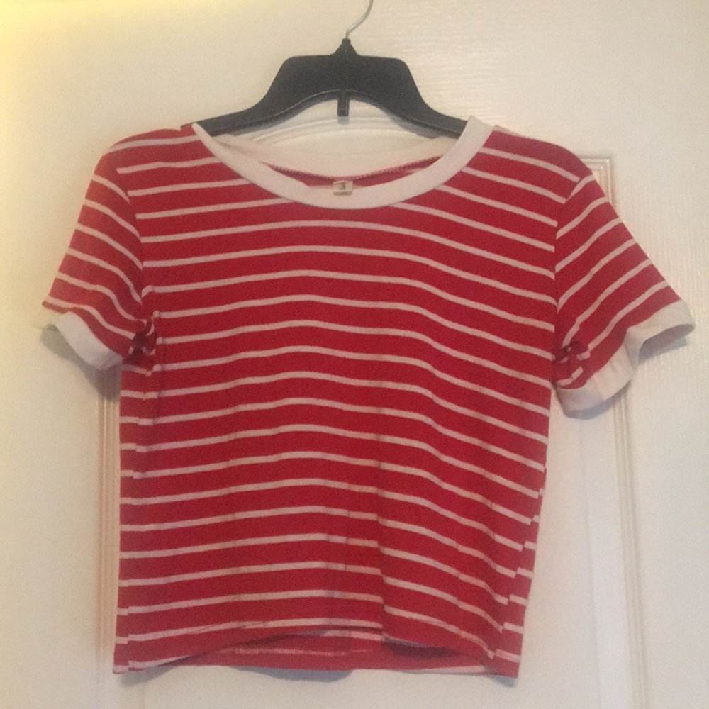 Red and white striped shirt